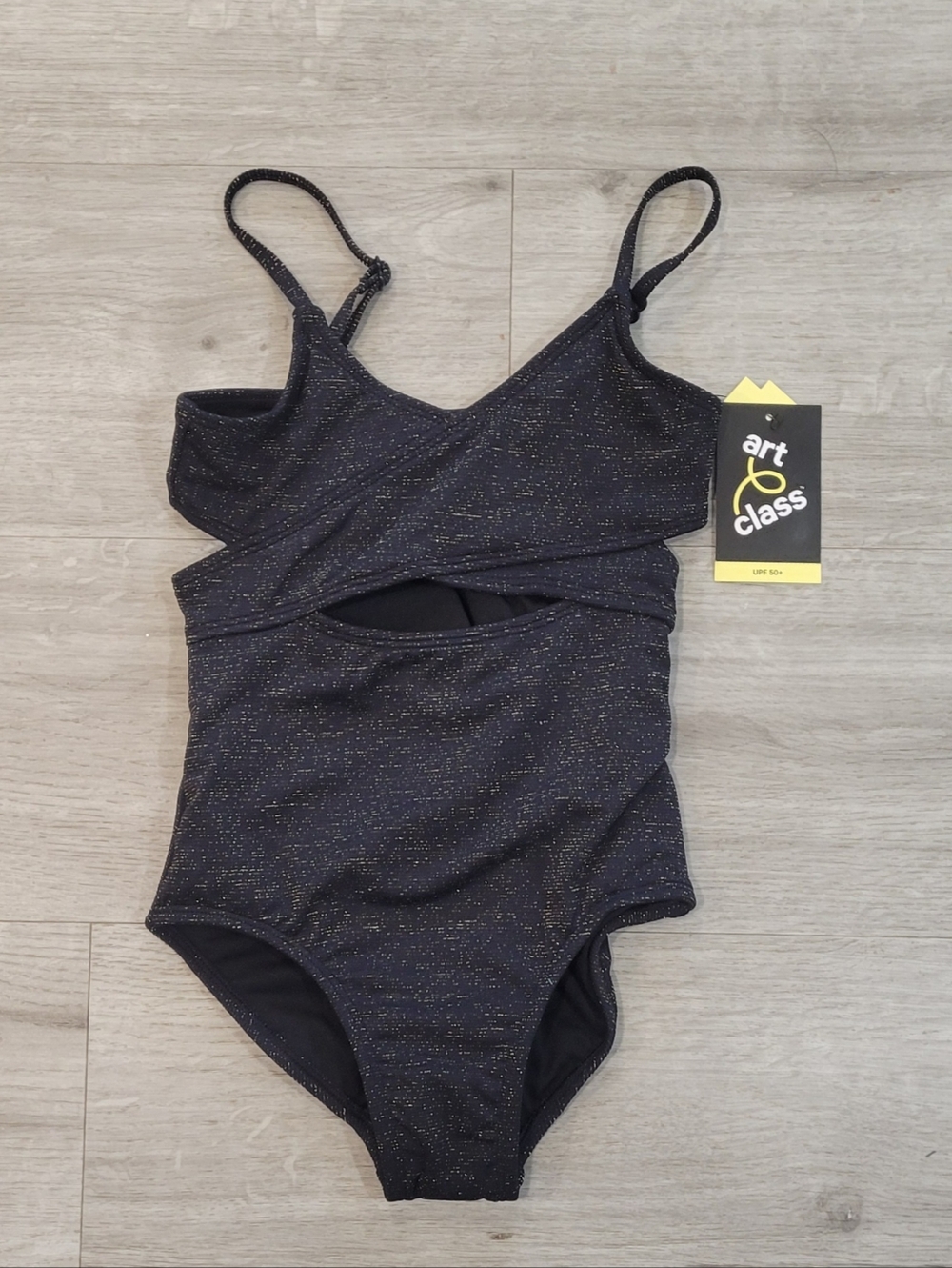 art class Black Glitter Cutout One-Piece Swimsuit